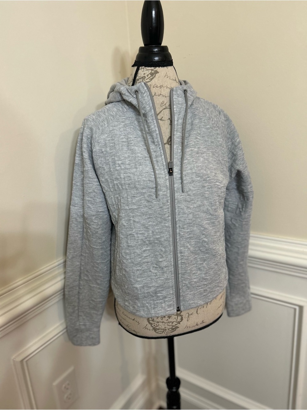 adidas Light Gray Women’s Hooded Zip Bomber Jacket